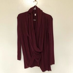 Nordstrom Shawl Cardigan Sweater Burgundy Small